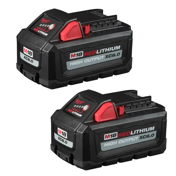 Open Box -  Milwaukee M18 18-Volt Lithium-Ion High Output 6.0Ah Battery Pack (2-Pack) MilwaukeeBullseye Deals