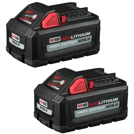 Open Box -  Milwaukee M18 18-Volt Lithium-Ion High Output 6.0Ah Battery Pack (2-Pack) MilwaukeeBullseye Deals