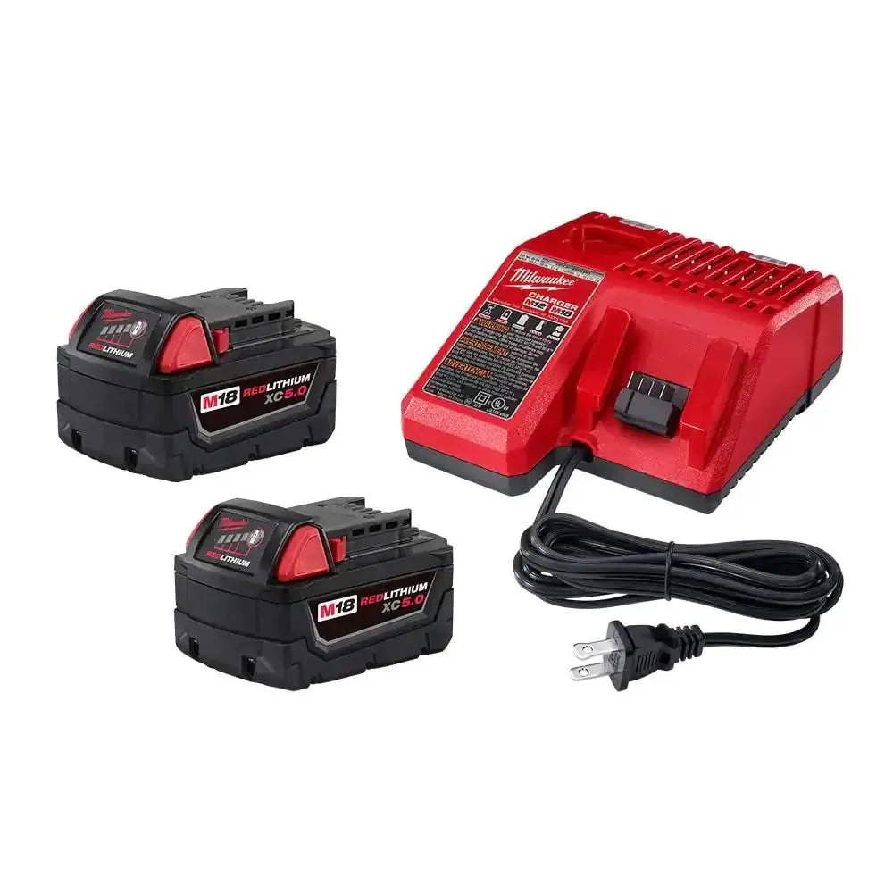 Open Box - Milwaukee M18 18-Volt Lithium-Ion XC Starter Kit with Two 5.0Ah Batteries and Charger MilwaukeeBullseye Deals