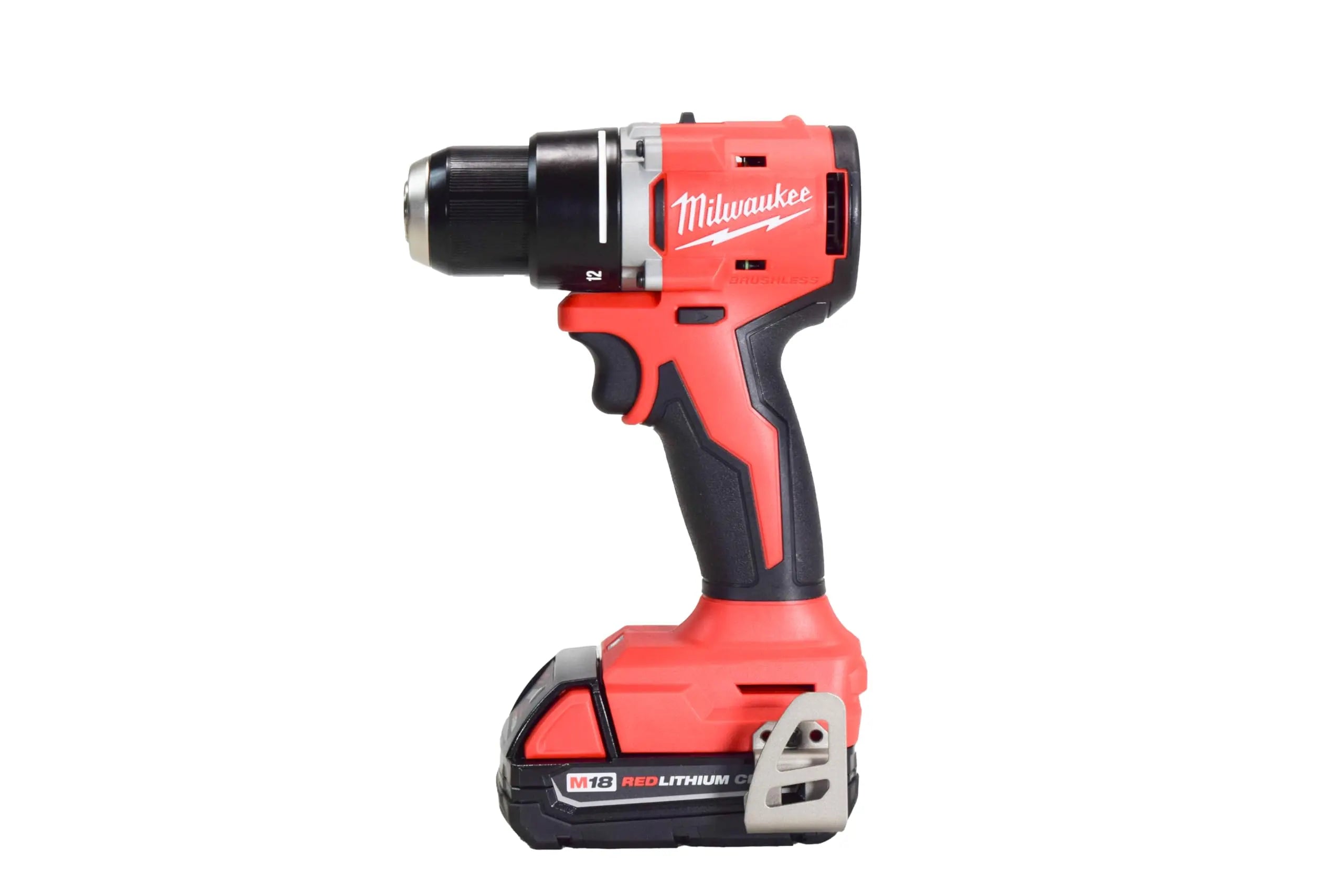 Open Box -  Milwaukee M18 18V Lithium-Ion Brushless Cordless 1/2 in. Compact Drill/Driver with One 2.0 Ah Battery, Charger and Tool Bag MilwaukeeBullseye Deals