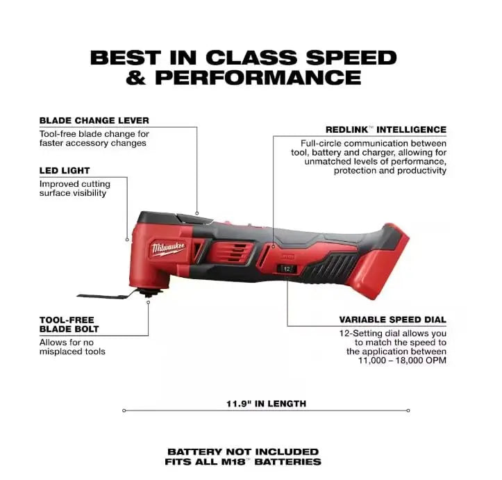 Open Box -  Milwaukee M18 18V Lithium-Ion Cordless Oscillating Multi-Tool Kit with one 1.5 Ah Battery & Charger MilwaukeeBullseye Deals