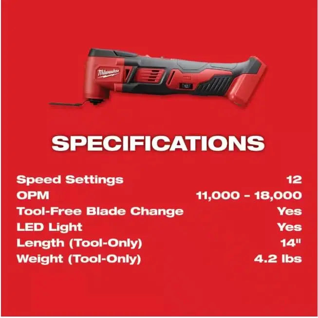 Open Box -  Milwaukee M18 18V Lithium-Ion Cordless Oscillating Multi-Tool Kit with one 1.5 Ah Battery & Charger MilwaukeeBullseye Deals