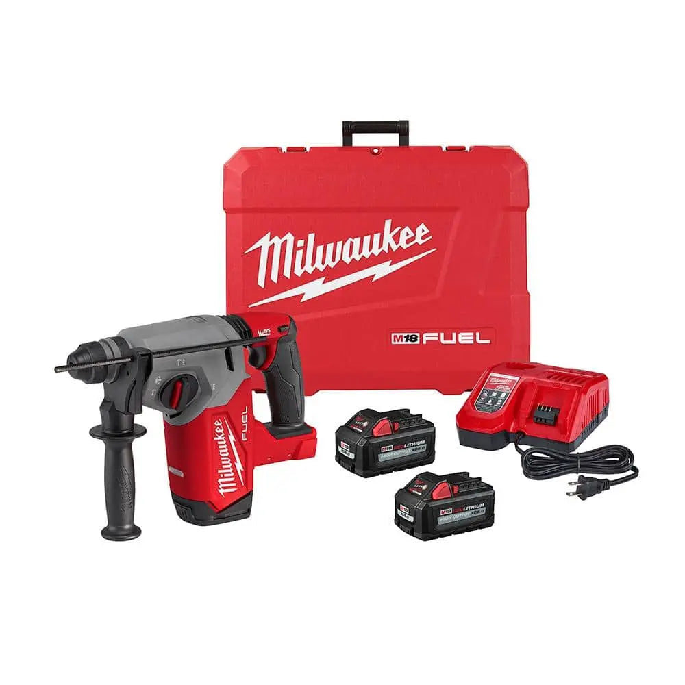 Open Box -  Milwaukee M18 FUEL 18-Volt Lithium-Ion Brushless 1 in. Cordless SDS-Plus Rotary Hammer Kit with Two 6.0 Ah Batteries, Hard Case MilwaukeeBullseye Deals