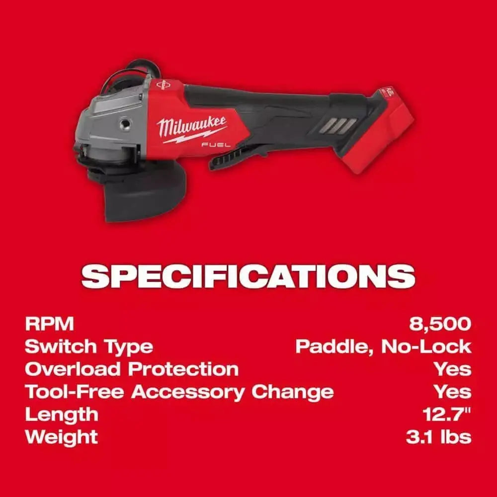 Open Box -  Milwaukee M18 FUEL 18-Volt Lithium-Ion Brushless Cordless 4-1/2 in./5 in. Grinder w/Paddle Switch (Tool-Only) MilwaukeeBullseye Deals