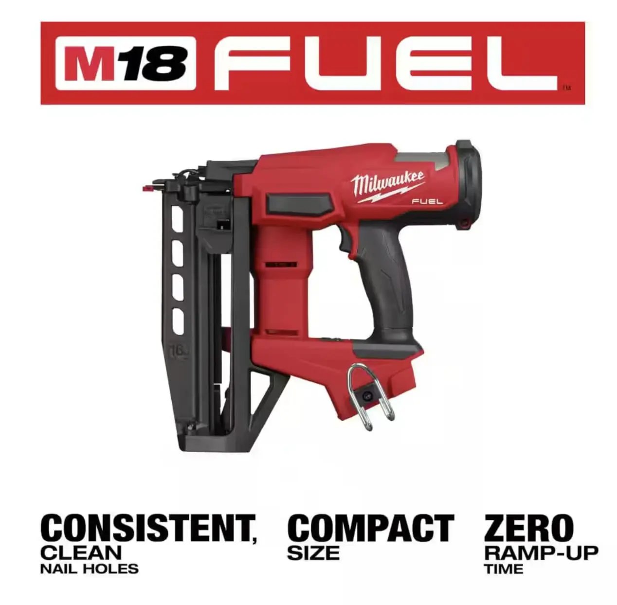 Open Box -  Milwaukee M18 FUEL 18-Volt Lithium-Ion Brushless Cordless Gen ll 16-Gauge Straight Finish Nailer (Tool Only) MilwaukeeBullseye Deals