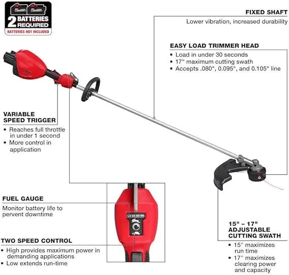 Open Box -  Milwaukee M18 FUEL 18V Brushless Cordless 17 in. Dual Battery Straight Shaft String Trimmer (Tool-Only) MilwaukeeBullseye Deals