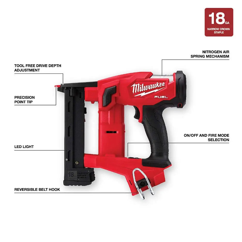 Open Box -  Milwaukee M18 FUEL Lithium-Ion Brushless Cordless Finish Stapler MilwaukeeBullseye Deals