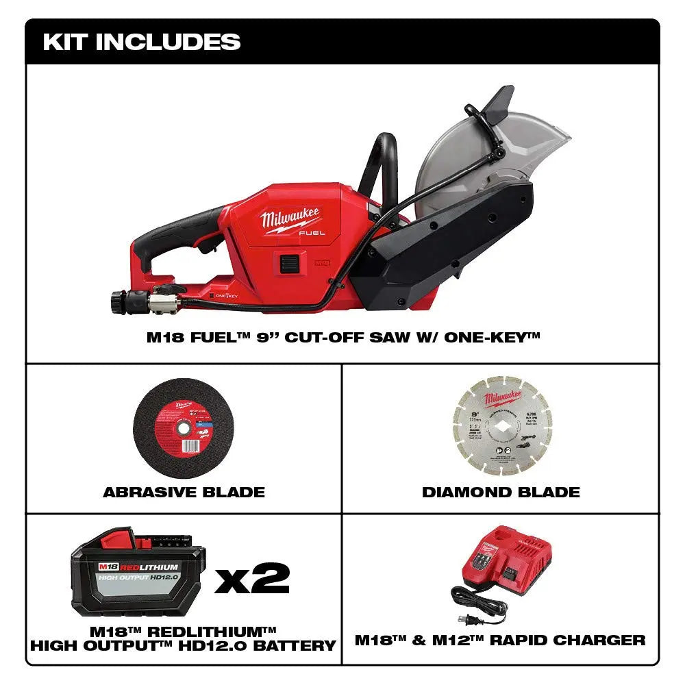 Open Box -  Milwaukee M18 FUEL ONE-KEY 18-Volt Lithium-Ion Brushless Cordless 9 in. Cut Off Saw Kit MilwaukeeBullseye Deals
