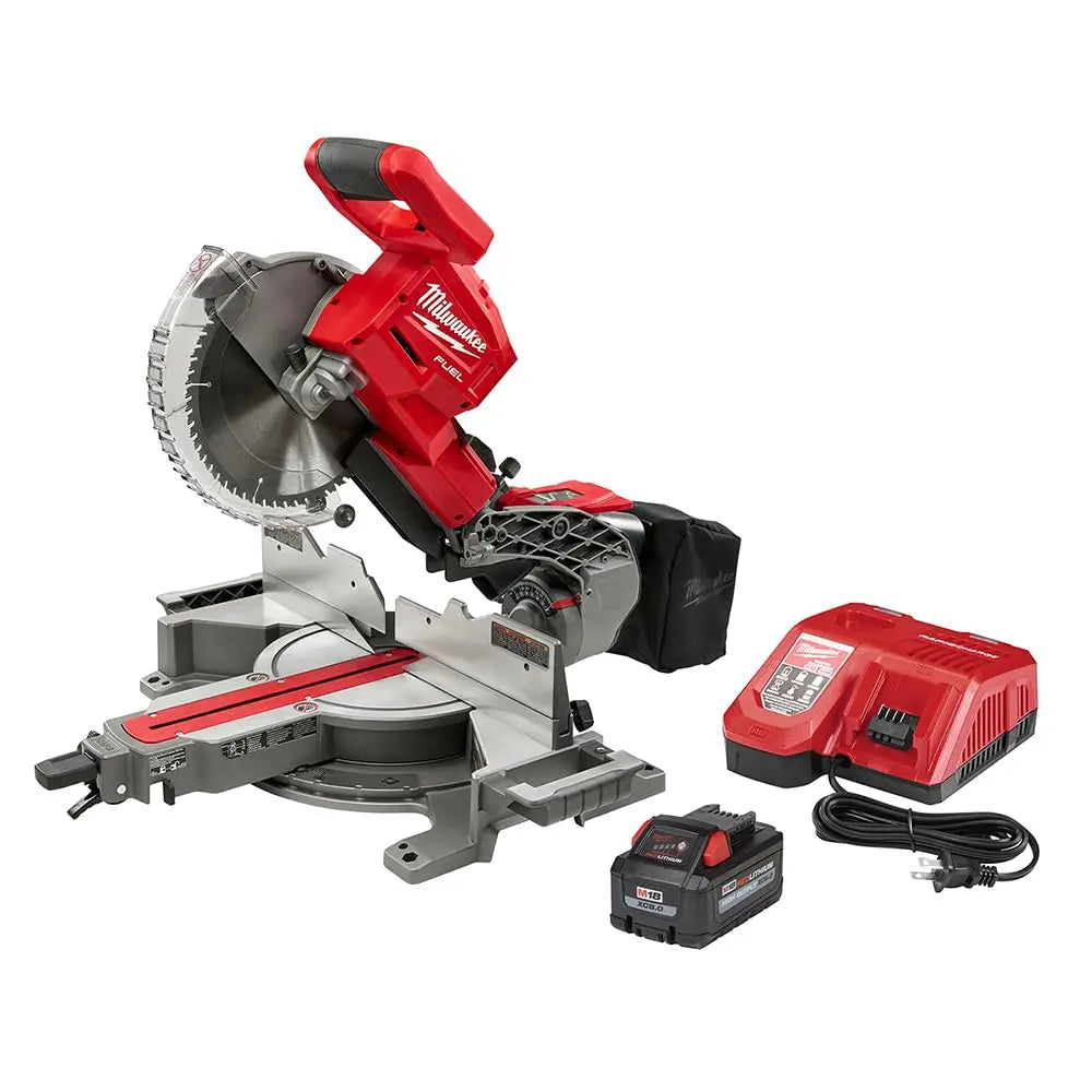 Open Box - Milwaukee M18 Fuel 18-Volt 10 in. Lithium-Ion Brushless Cordless Dual Bevel Sliding Compound Miter Saw Kit with One 8.0 Ah Battery Milwaukee