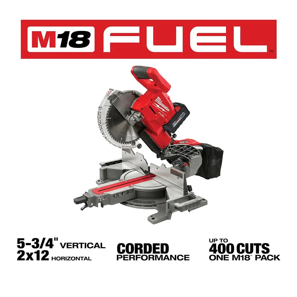 Open Box - Milwaukee M18 Fuel 18-Volt 10 in. Lithium-Ion Brushless Cordless Dual Bevel Sliding Compound Miter Saw Kit with One 8.0 Ah Battery Milwaukee