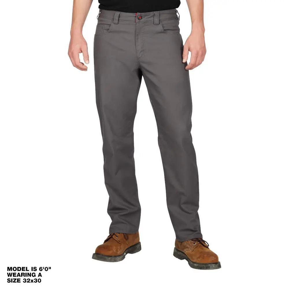 Open Box -  Milwaukee Men's 32 in. x 32 in. Gray Cotton/Polyester/Spandex Flex Work Pants with 6 Pockets MilwaukeeBullseye Deals