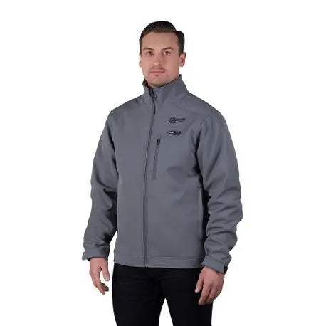 Open Box -  Milwaukee Men's Large M12 12V Lithium-Ion Cordless TOUGHSHELL Gray Heated Jacket Kit with (1) 3.0 Ah Battery and Charger - Secondipity