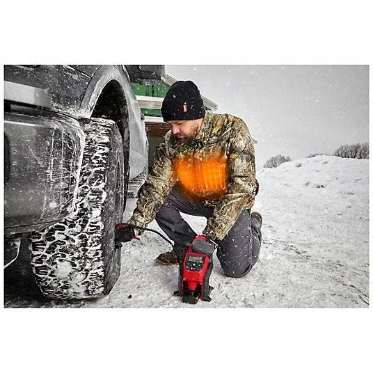 Open Box -  Milwaukee Men's X-Large M12 12V Lithium-Ion Cordless QUIETSHELL Camo Heated Jacket with (1) 3.0 Ah Battery and Charger, Camouflage - Secondipity