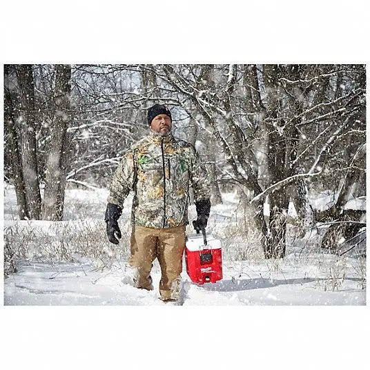 Open Box -  Milwaukee Men's X-Large M12 12V Lithium-Ion Cordless QUIETSHELL Camo Heated Jacket with (1) 3.0 Ah Battery and Charger, Camouflage - Secondipity