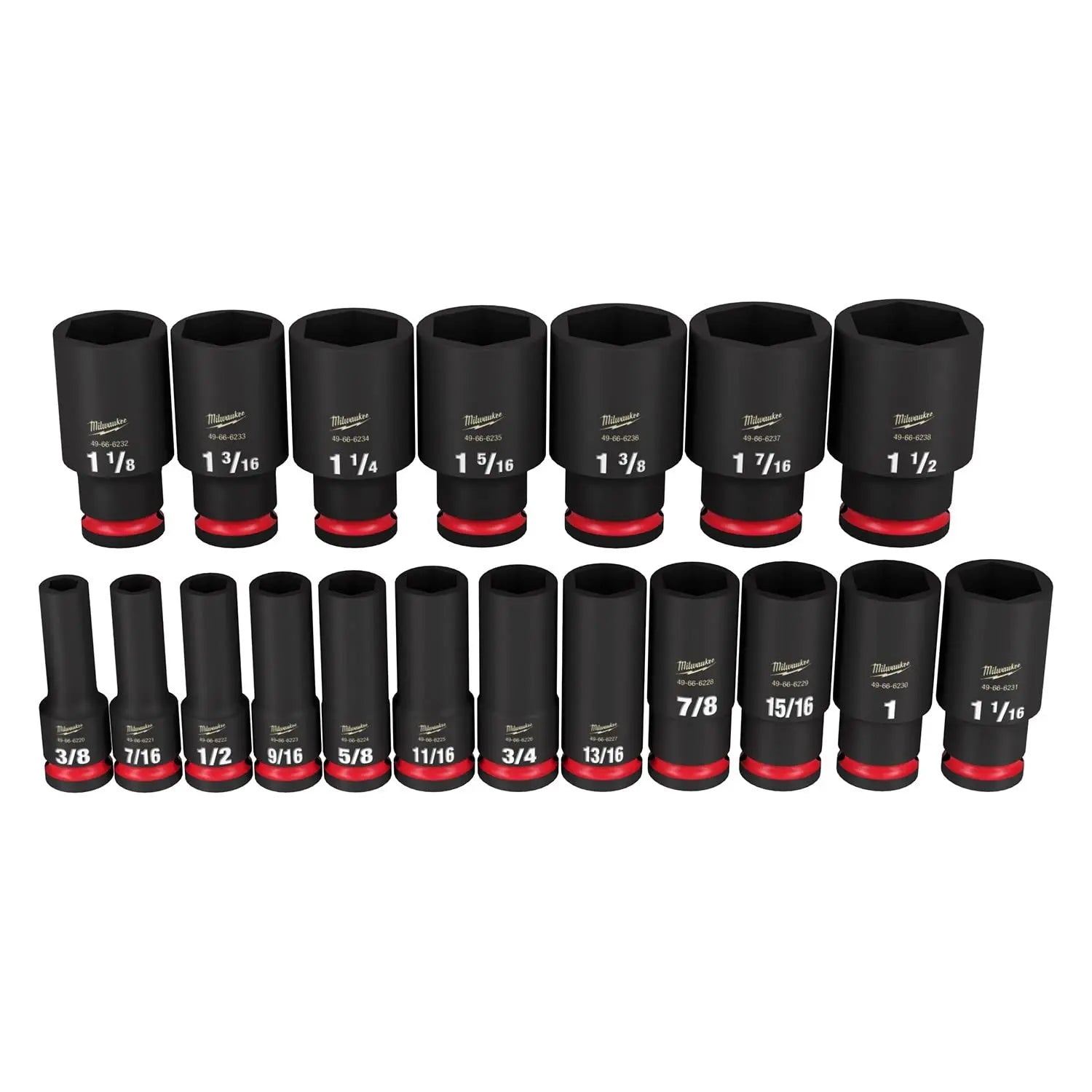 Open Box -  Milwaukee SHOCKWAVE 1/2 in. Drive SAE 6 Point Impact Socket Set (19-Piece) MilwaukeeBullseye Deals