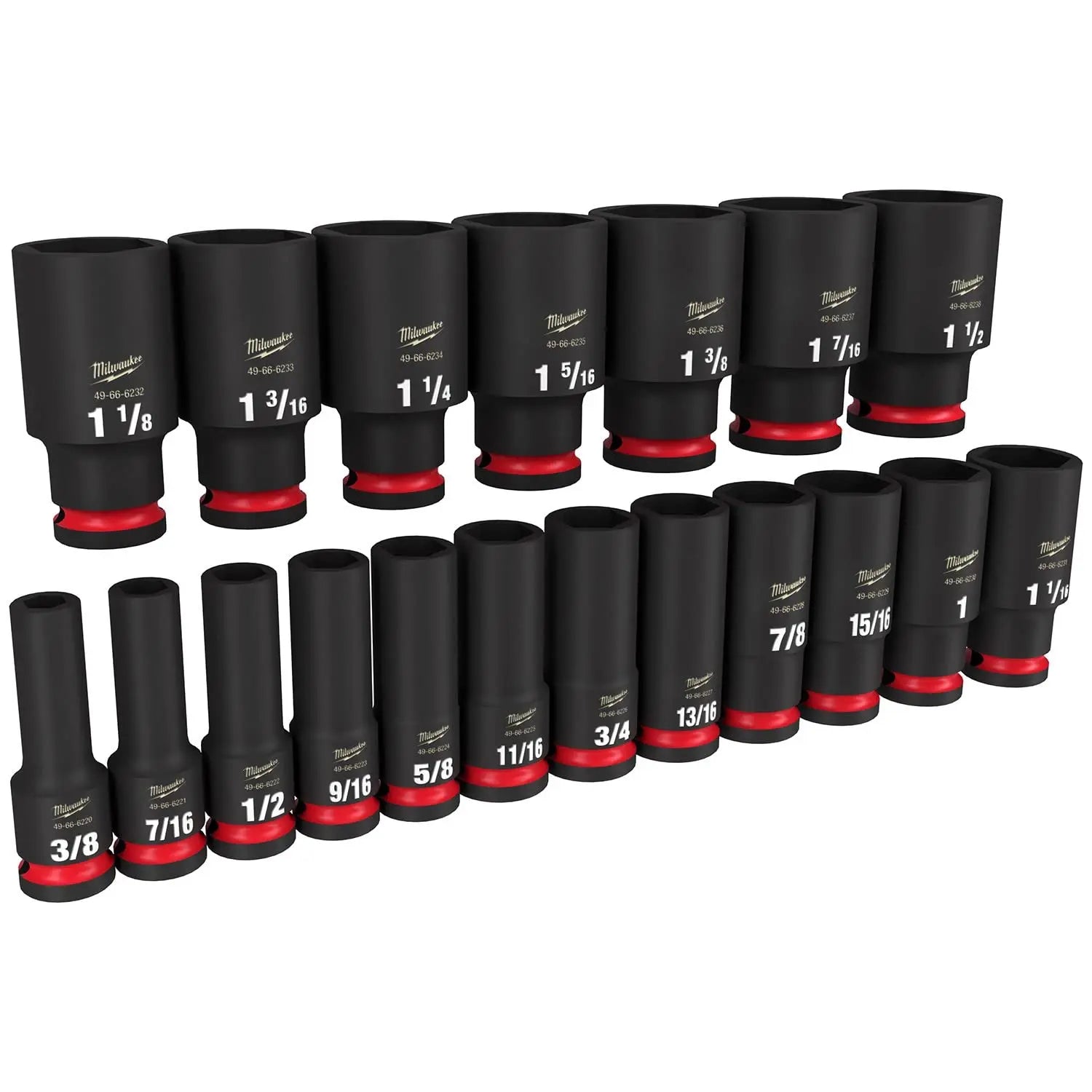 Open Box -  Milwaukee SHOCKWAVE 1/2 in. Drive SAE 6 Point Impact Socket Set (19-Piece) MilwaukeeBullseye Deals