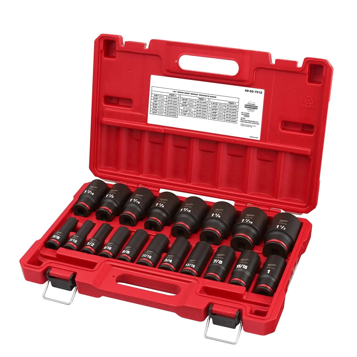 Open Box -  Milwaukee SHOCKWAVE 1/2 in. Drive SAE 6 Point Impact Socket Set (19-Piece) MilwaukeeBullseye Deals