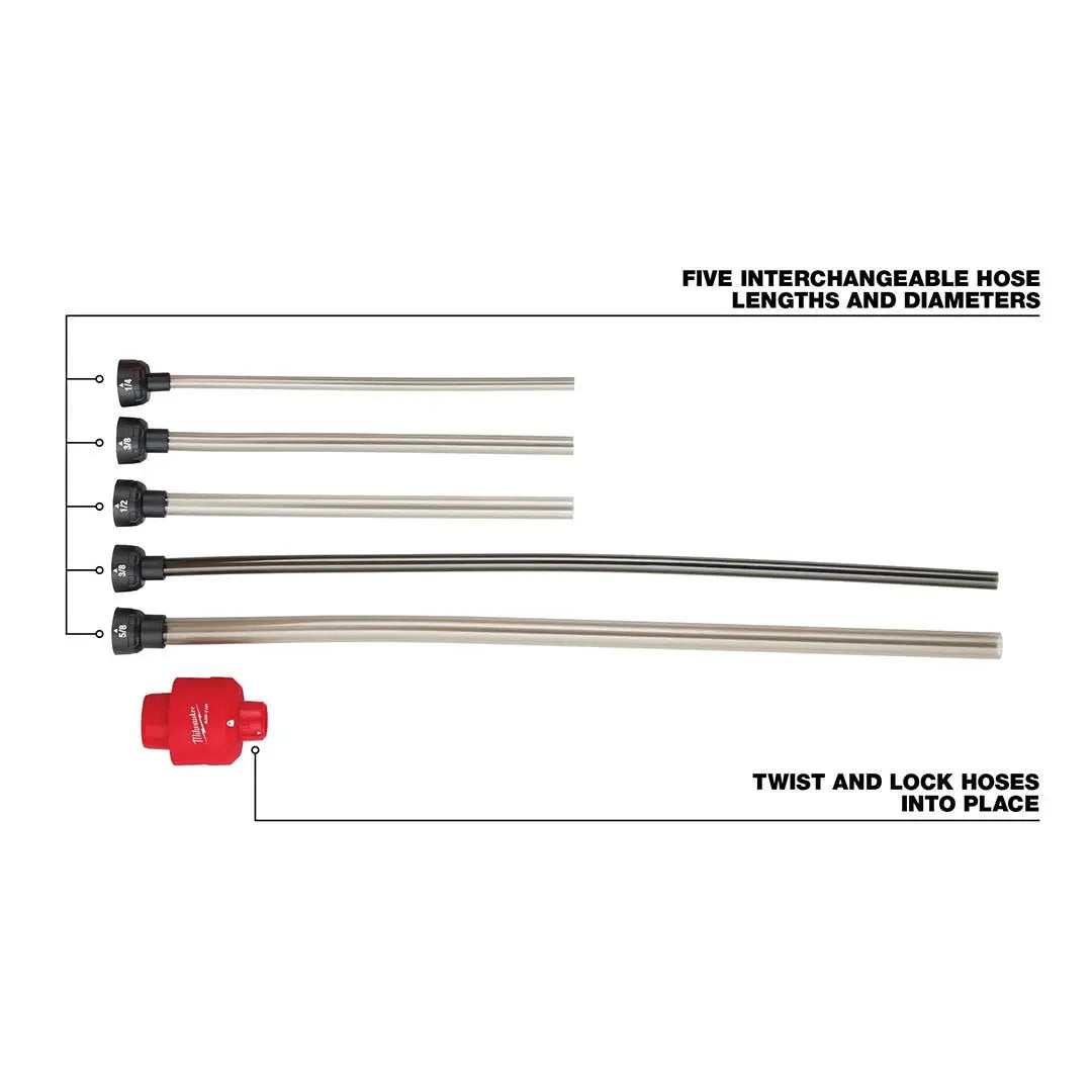 Open Box -  Milwaukee Tool AIR-TIP 1-1/4 in. - 2-1/2 in. Long Reach Flexible Hose Set Wet/Dry Shop Vacuum Attachment (5-Piece) Milwaukee ToolBullseye Deals