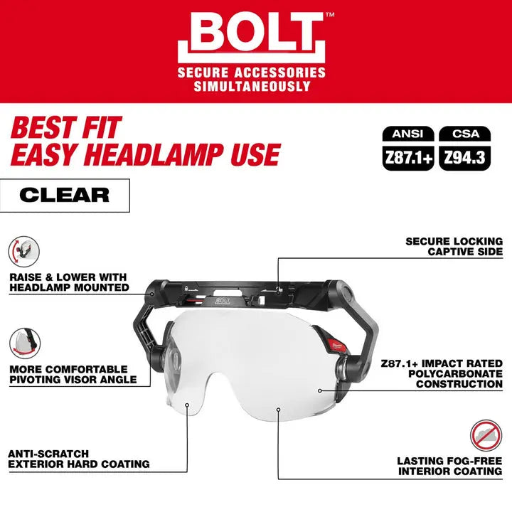 Open Box - Milwaukee Tool BOLT Clear Dual Coat Lens Eye Visor Milwaukee ToolBullseye Deals