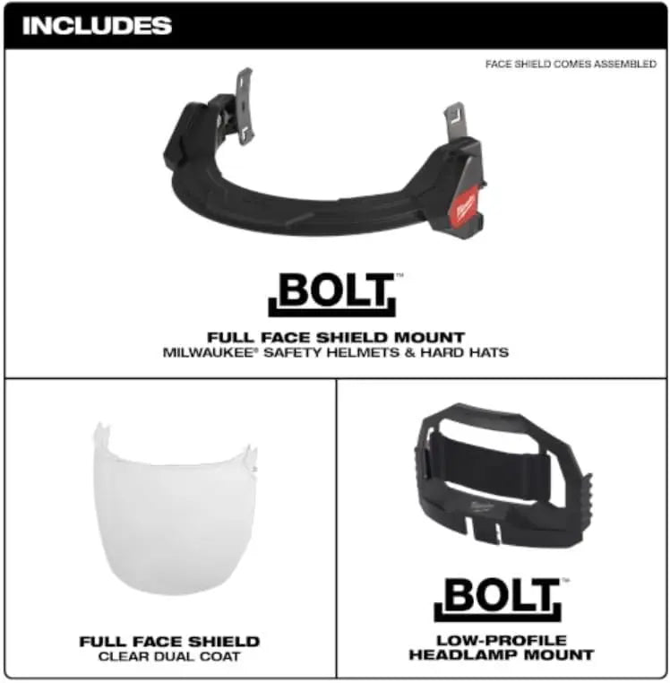 Open Box -  Milwaukee Tool BOLT Clear Dual Coat Lens Full Face Shield Milwaukee ToolBullseye Deals