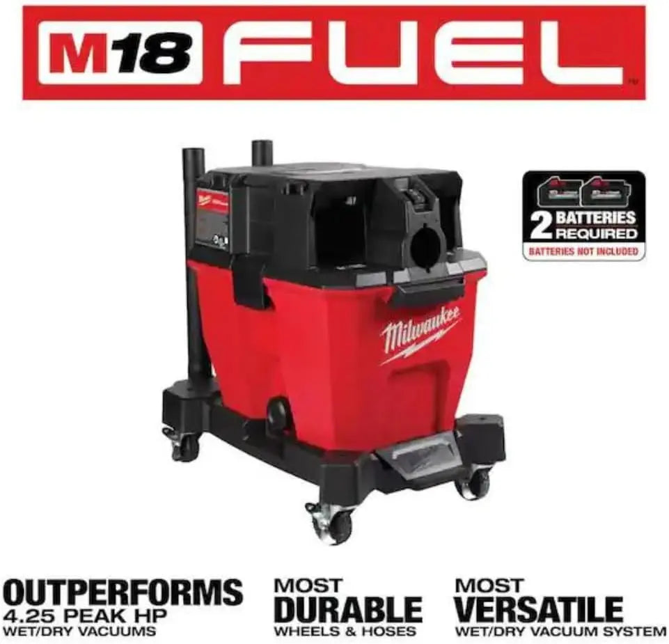 Open Box -  Milwaukee Tool M18 FUEL 18V Lithium-Ion Cordless Brushless 9 Gallon Dual-Battery Wet/Dry Vacuum (Tool Only) Milwaukee ToolBullseye Deals