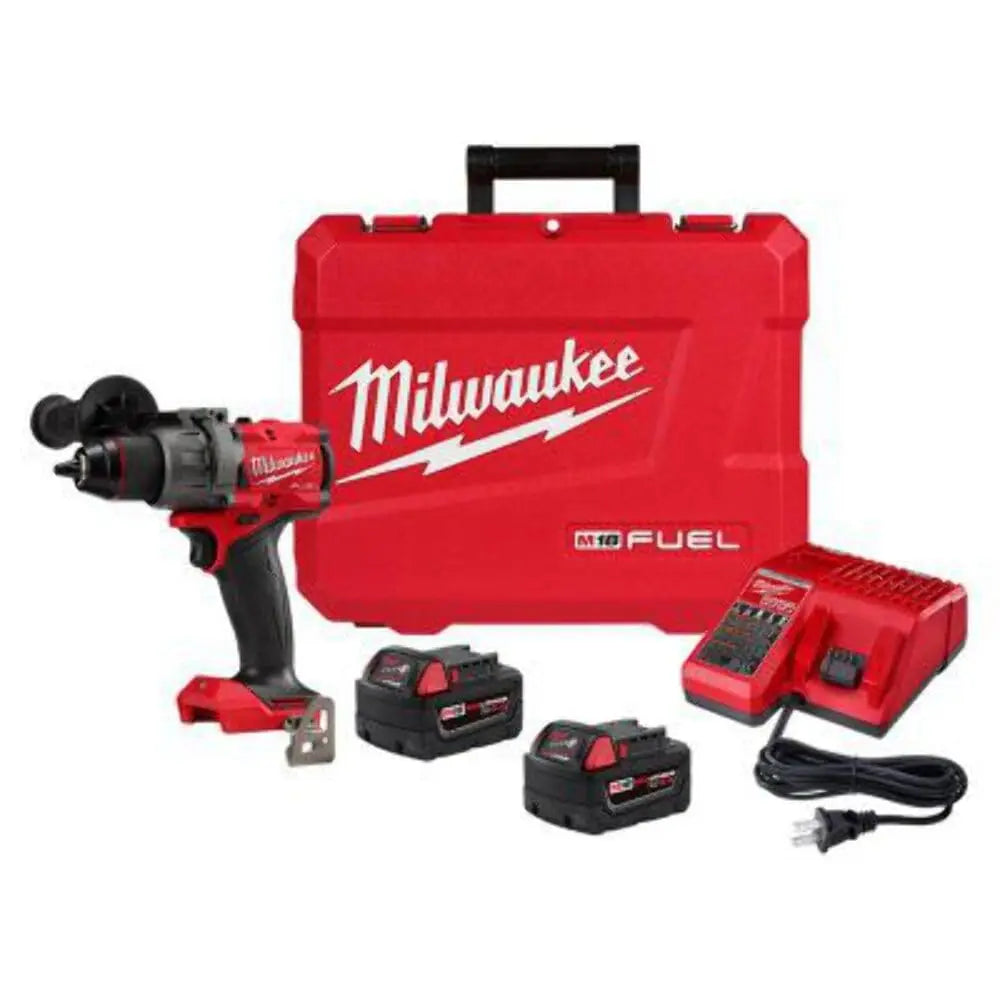Open Box -  Milwaukee Tool M18 Fuel 18V Lithium-Ion Brushless Cordless 1/2 in. Hammer Drill Driver Kit w/ (2) 5.0 Ah Batteries Milwaukee ToolBullseye Deals