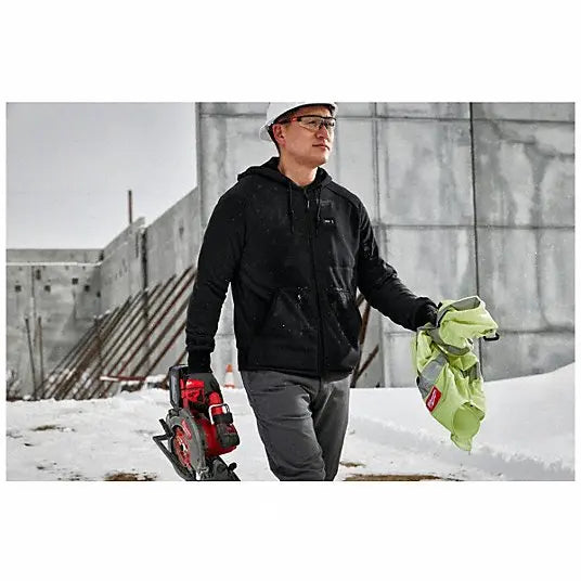Open Box -  Milwaukee Tool Men's 2X-Large M12 12-Volt Lithium-Ion Cordless Black Heated Jacket Hoodie Kit w/ (1) 2.0 Ah Battery Milwaukee ToolBullseye Deals