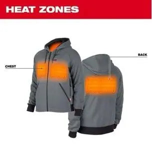 Open Box -  Milwaukee Tool Men's 2X-Large M12 12-Volt Lithium-Ion Cordless Gray Heated Jacket Hoodie Kit w/ (1) 3.0 Ah Battery Milwaukee ToolBullseye Deals