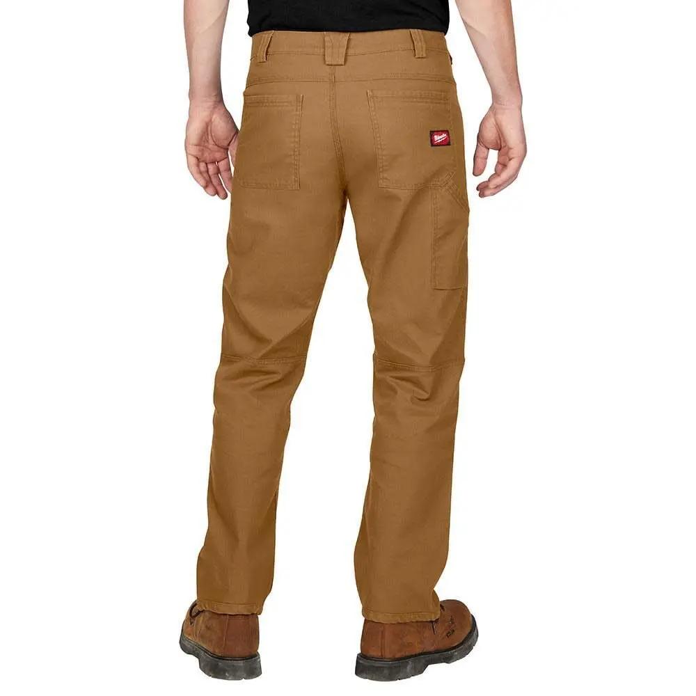 Open Box -  Milwaukee Tool Men's 38 in. x 32 in. Khaki Cotton/Polyester/Spandex HD Flex Work Pants with 6 Pockets Milwaukee ToolBullseye Deals