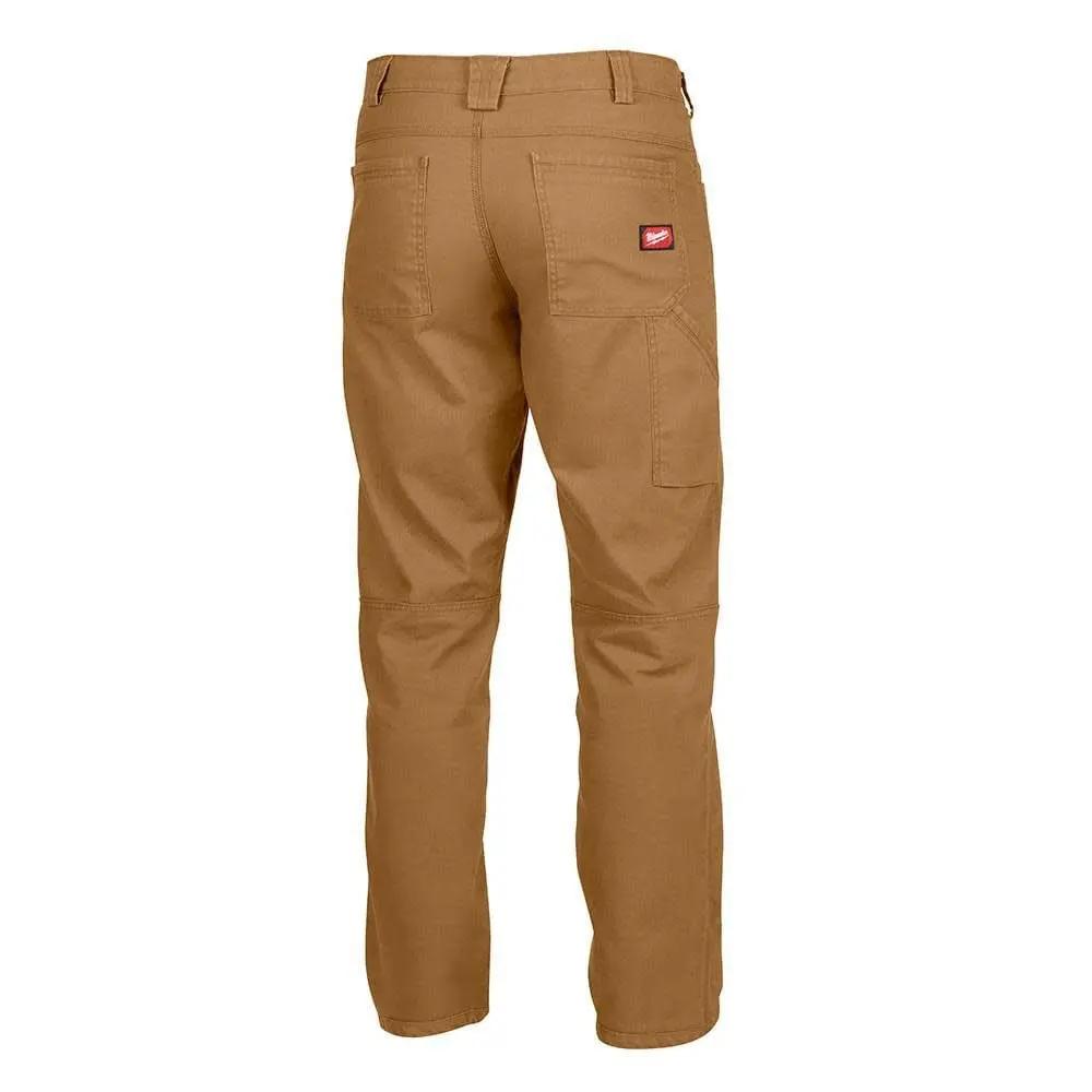 Open Box -  Milwaukee Tool Men's 38 in. x 32 in. Khaki Cotton/Polyester/Spandex HD Flex Work Pants with 6 Pockets Milwaukee ToolBullseye Deals