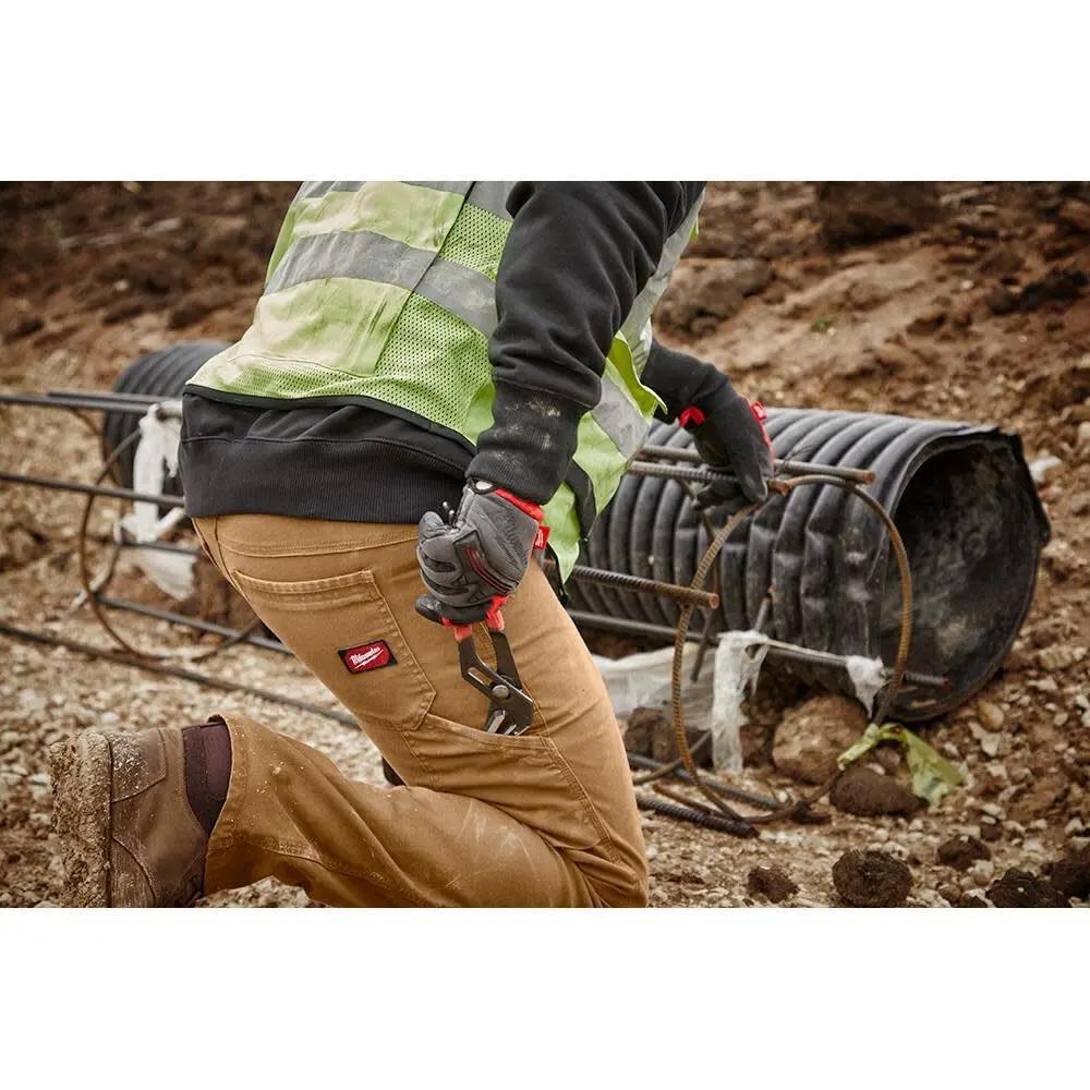 Open Box -  Milwaukee Tool Men's 38 in. x 32 in. Khaki Cotton/Polyester/Spandex HD Flex Work Pants with 6 Pockets Milwaukee ToolBullseye Deals