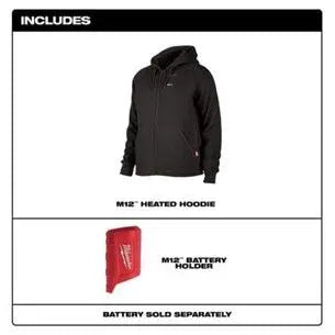 Open Box -  Milwaukee Tool Men's Large M12 12-Volt Lithium-Ion Cordless Black Heated Jacket Hoodie (Jacket Only) Milwaukee ToolBullseye Deals