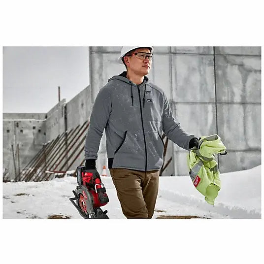 Open Box -  Milwaukee Tool Men's X-Large M12 12-Volt Lithium-Ion Cordless Gray Heated Jacket Hoodie Kit w/ (1) 3.0 Ah Battery Milwaukee ToolBullseye Deals