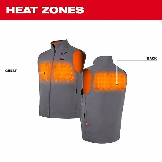 Open Box -  Milwaukee Tool Men's X-Large M12 12V Lithium-Ion Cordless TOUGHSHELL Gray Heated Vest (Vest Only) - Secondipity