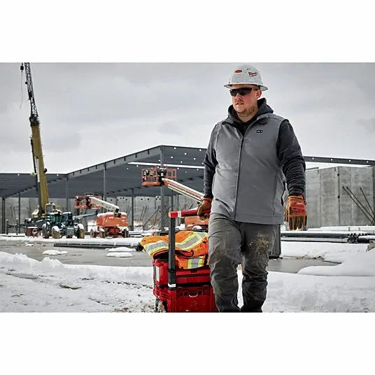 Open Box -  Milwaukee Tool Men's X-Large M12 12V Lithium-Ion Cordless TOUGHSHELL Gray Heated Vest (Vest Only) - Secondipity