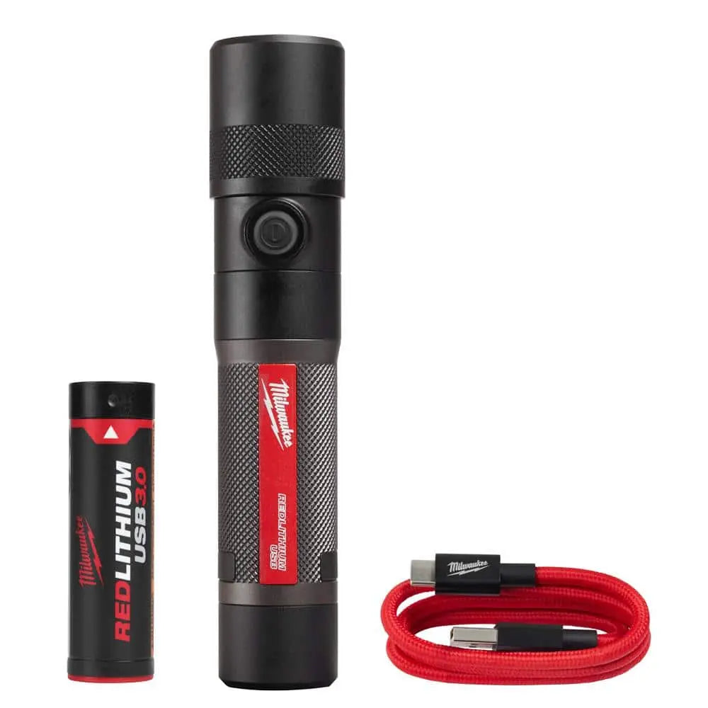 Open Box -  Milwaukee Tool REDLITHIUM USB 1100L Twist Focus Flashlight MilwaukeeBullseye Deals