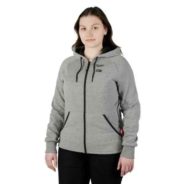 Open Box -  Milwaukee Tool Women's Medium M12 12V Li-Ion Cordless Gray Heated Hoodie/Sweater Kit w/ (1) 2Ah Battery and Charger Milwaukee ToolBullseye Deals