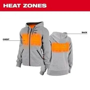 Open Box -  Milwaukee Tool Women's Medium M12 12V Li-Ion Cordless Gray Heated Hoodie/Sweater Kit w/ (1) 2Ah Battery and Charger Milwaukee ToolBullseye Deals