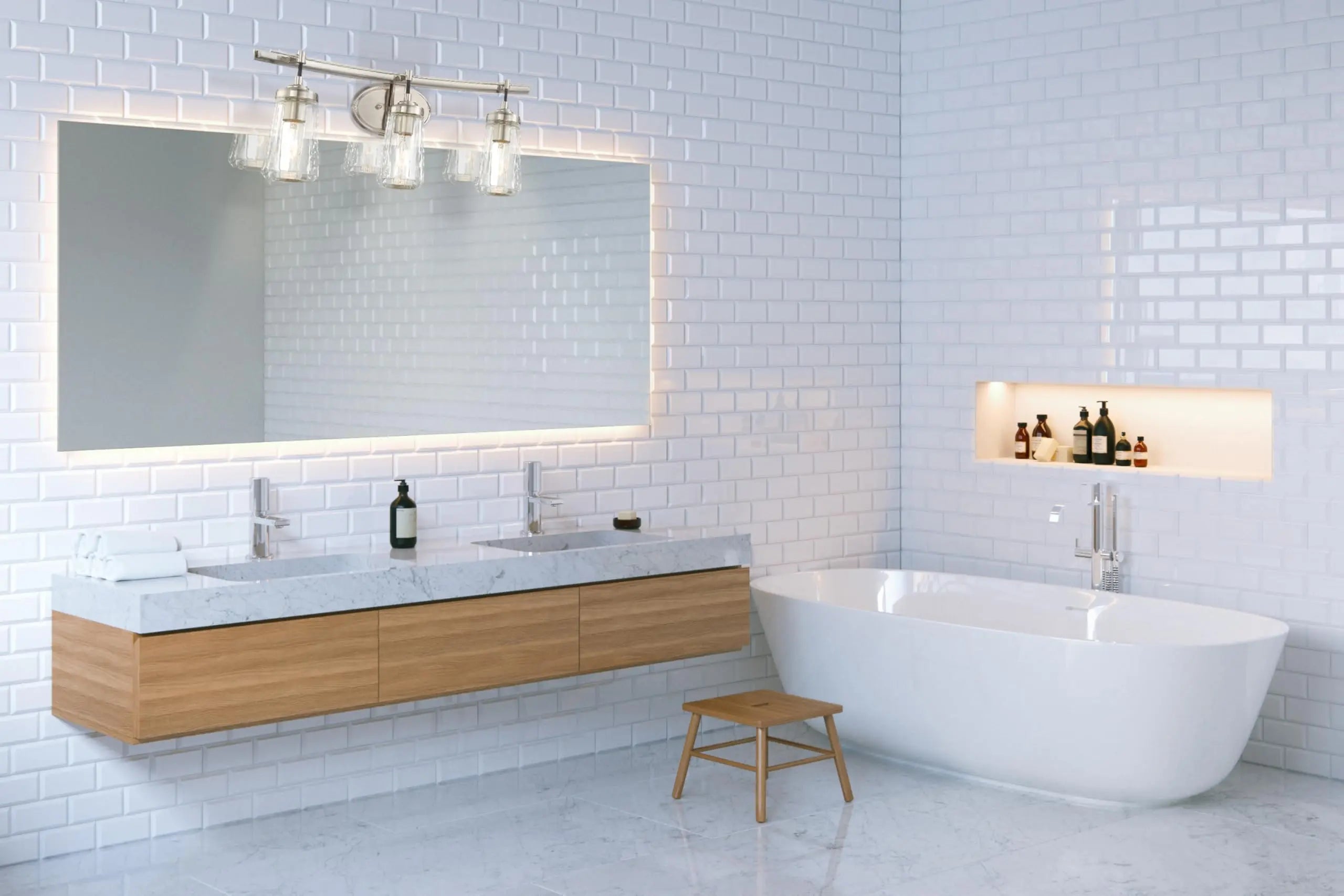 Open Box - Minka Lavery 2303-84 3 Light Vanity Light from the Poleis Collection MinkaBullseye Deals