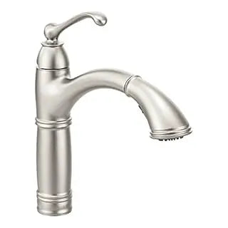Open Box -  Moen Brantford Spot Resist Stainless One-Handle Pullout Kitchen Faucet - Secondipity