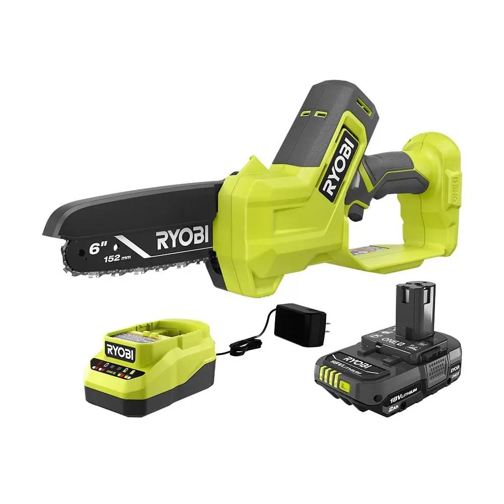 Open Box -  ONE+ 18V 6 in. Cordless Battery Compact Pruning Mini Chainsaw with 2.0 Ah Battery and Charger RYOBIBullseye Deals