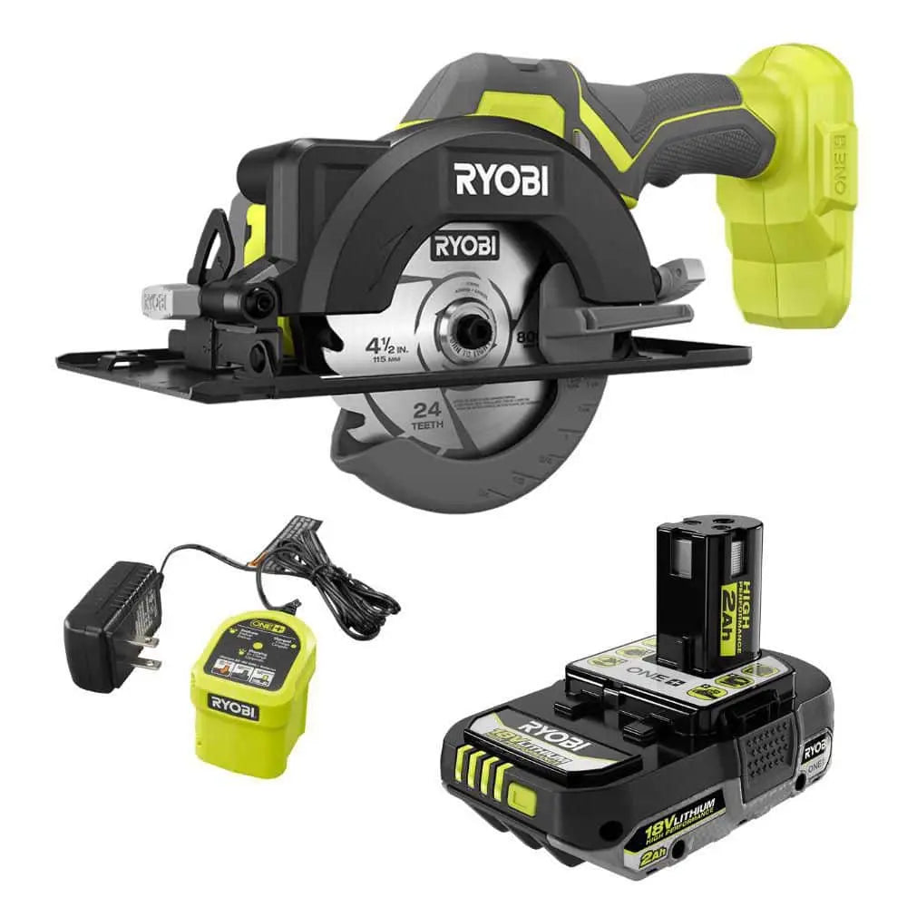 Open Box -  ONE+ 18V Cordless 4-1/2 in. Circular Saw Kit with 2 Ah Battery and Charger RYOBIBullseye Deals