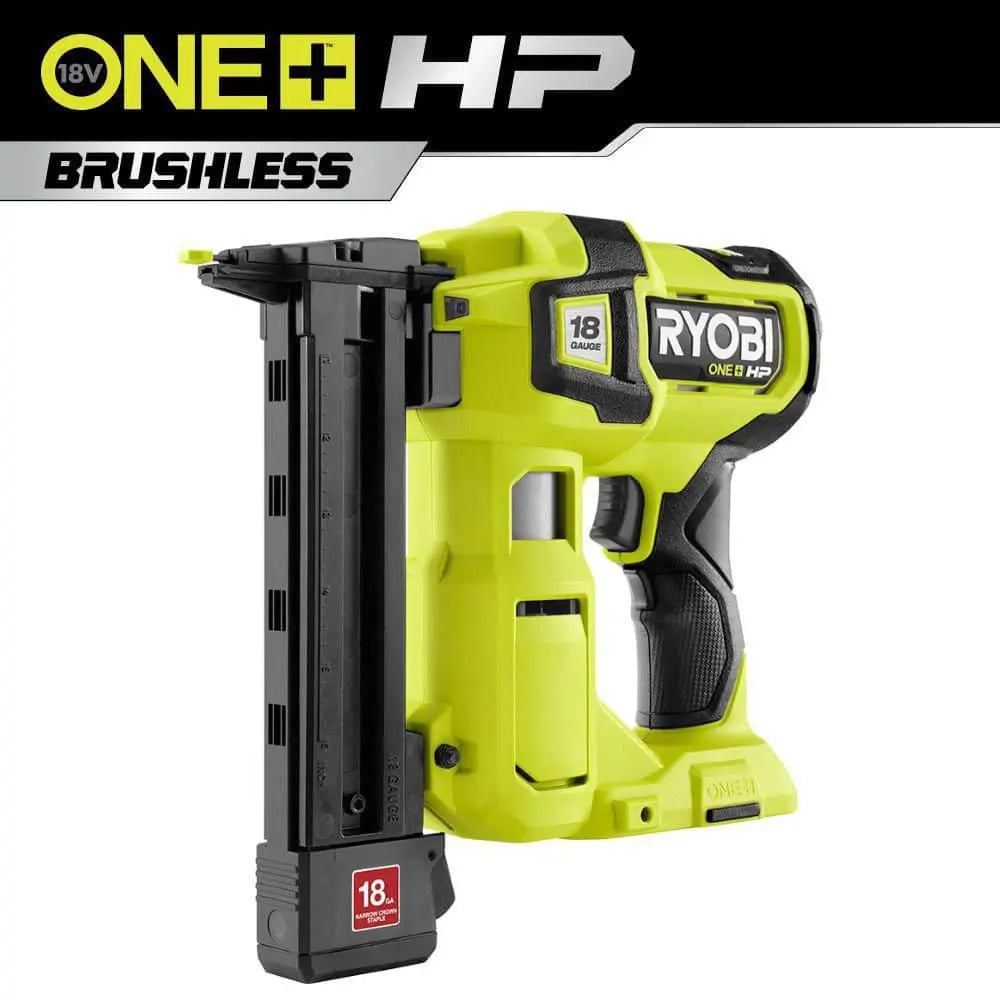 Open Box -  ONE+ HP 18V Brushless Cordless 18-Gauge Narrow Crown Stapler (Tool Only) RYOBIBullseye Deals