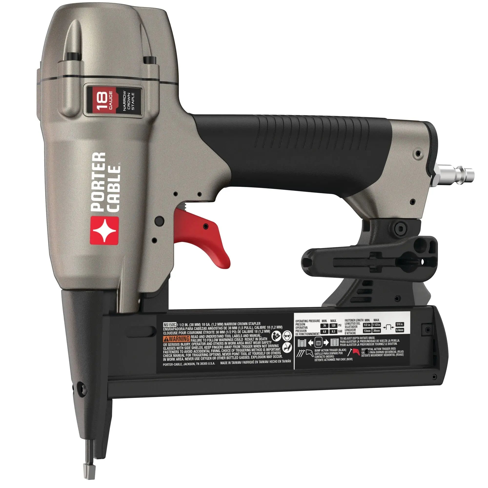 Open Box -  Porter-Cable Pneumatic 18-Gauge 1-1/2 in. Narrow Crown Stapler Kit Porter-CableBullseye Deals