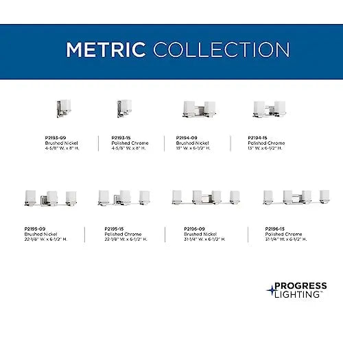 Open Box - Progress Lighting P2195-09 Metric 3 Light 22" Vanity Light with Patterned/Etched ProgressBullseye Deals