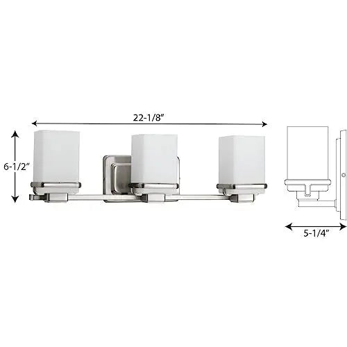 Open Box - Progress Lighting P2195-09 Metric 3 Light 22" Vanity Light with Patterned/Etched ProgressBullseye Deals