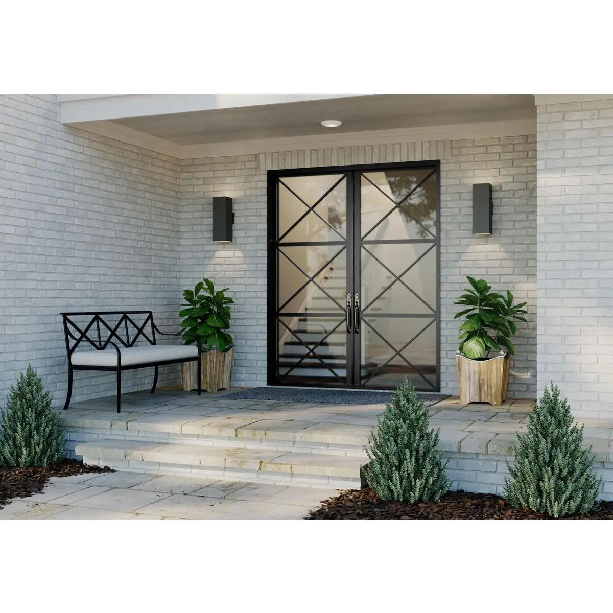 Open Box - Progress Lighting P5644-31 Square 2 Light Outdoor Wall Sconce with Metal Cylinde Progress LightingBullseye Deals