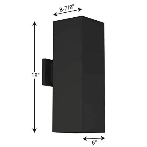 Open Box - Progress Lighting P5644-31 Square 2 Light Outdoor Wall Sconce with Metal Cylinde Progress LightingBullseye Deals