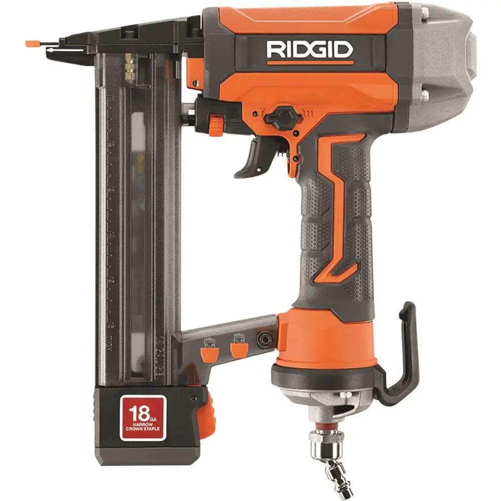 Open Box - RIDGID 18-Gauge 1-1/2 in. Finish Stapler, Contractor's Bag and (200) Staples RIDGIDBullseye Deals