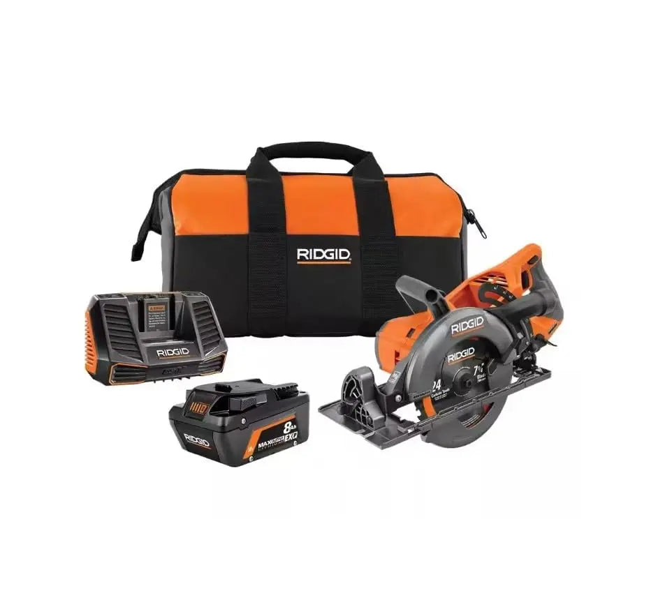 Open Box -  RIDGID 18V Brushless 7-1/4" in. Rear Handle Circular Saw with 8.0Ah MAX Output EXP Battery RIDGIDBullseye Deals